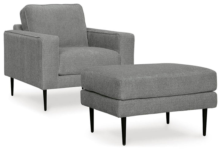 Hazela Chair and Ottoman - Charcoal (2)