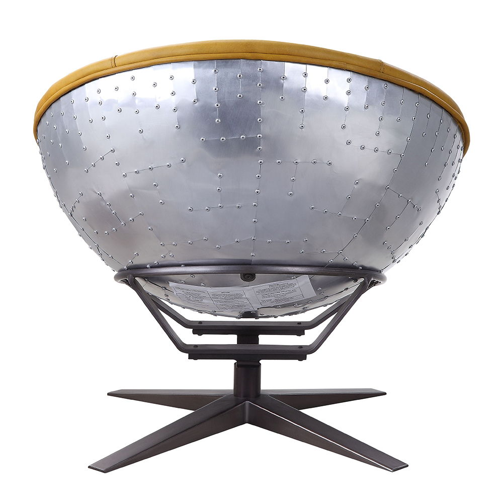 Brancaster - Accent Chair - Turmeric Top Grain Leather & Aluminum