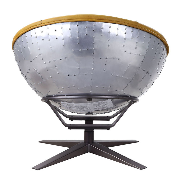 Brancaster - Accent Chair - Turmeric Top Grain Leather & Aluminum