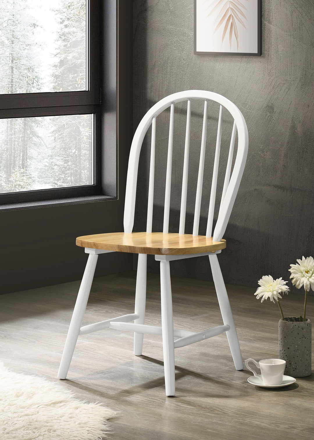 Coaster Furniture 4129 Cinder Wood Dining Side Chair White