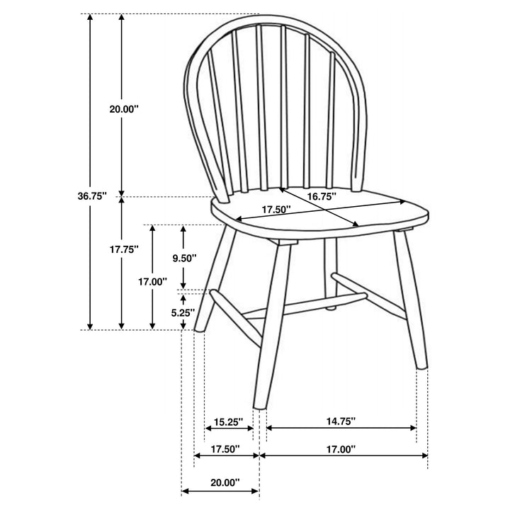 Coaster Furniture 4129 Cinder Wood Dining Side Chair White 