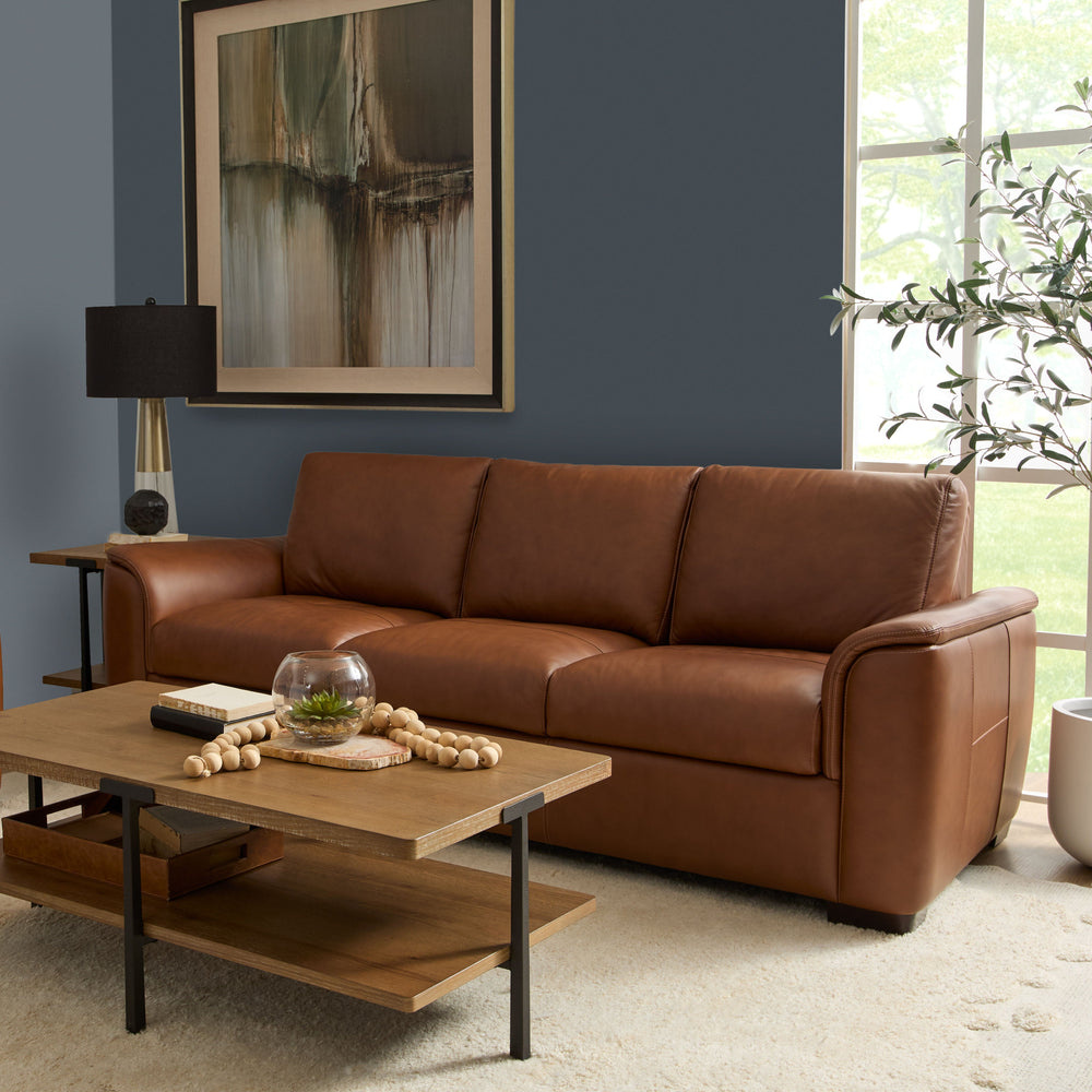 Henry Leather Sofa in Caramel