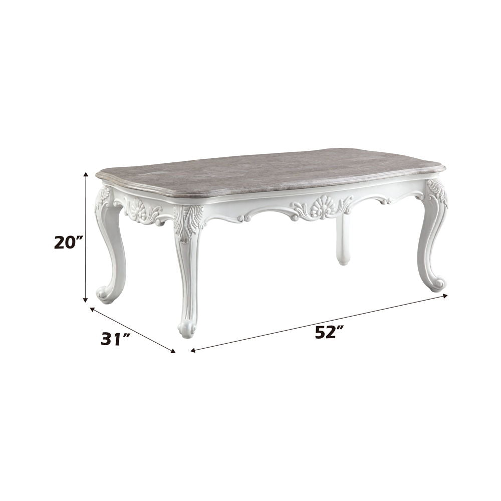 Ciddrenar - Coffee Table - Marble Top & White