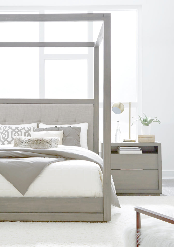 Modus Furniture Azbxh5 Oxford Upholstered Canopy Bed In Mineral