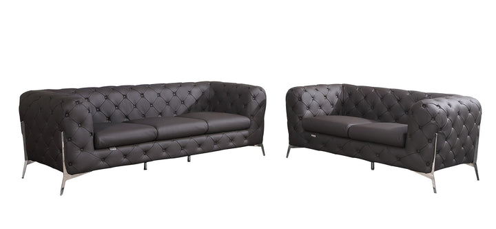 DivanItalia 970 2-Piece Sofa Set in Top-Grain Italian Leather - Brown