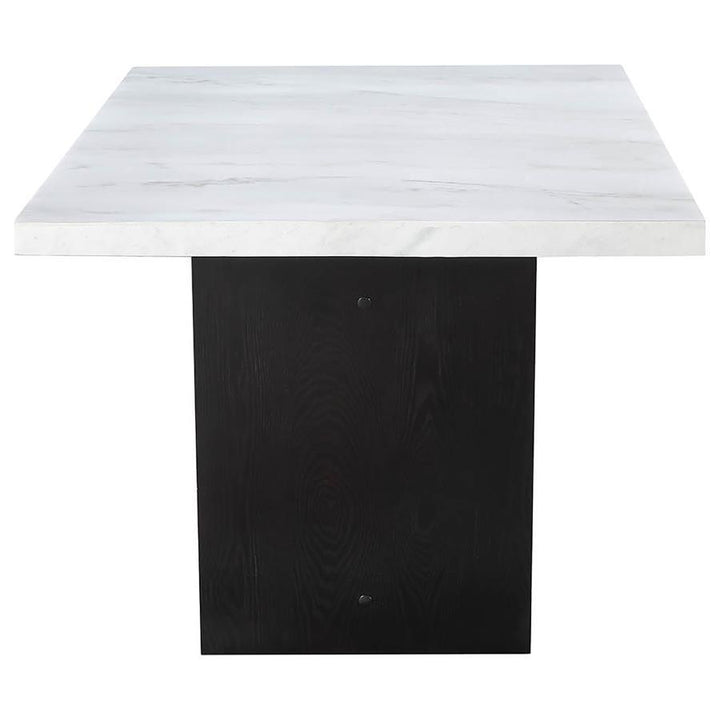 Sherry - 5 Piece Rectangular Marble Top Dining Table Set - Gray