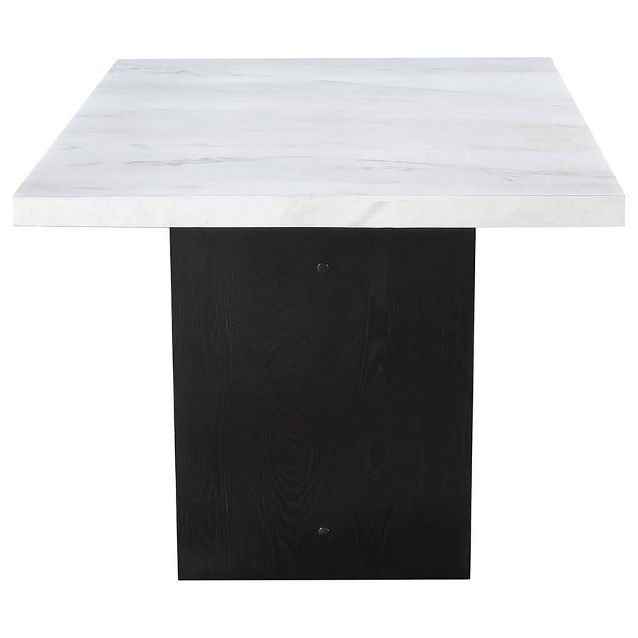 Sherry - 5 Piece Rectangular Marble Top Dining Table Set - Gray