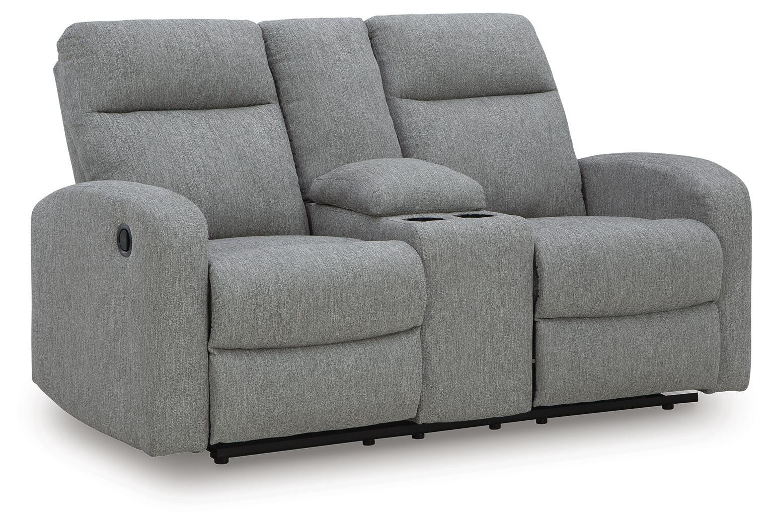 Gauntlet Reclining Loveseat with Console - Gray (1)