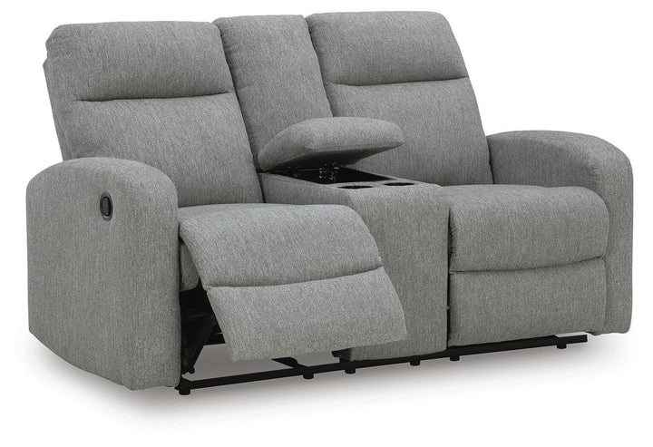 Gauntlet Reclining Loveseat with Console - Gray (3)