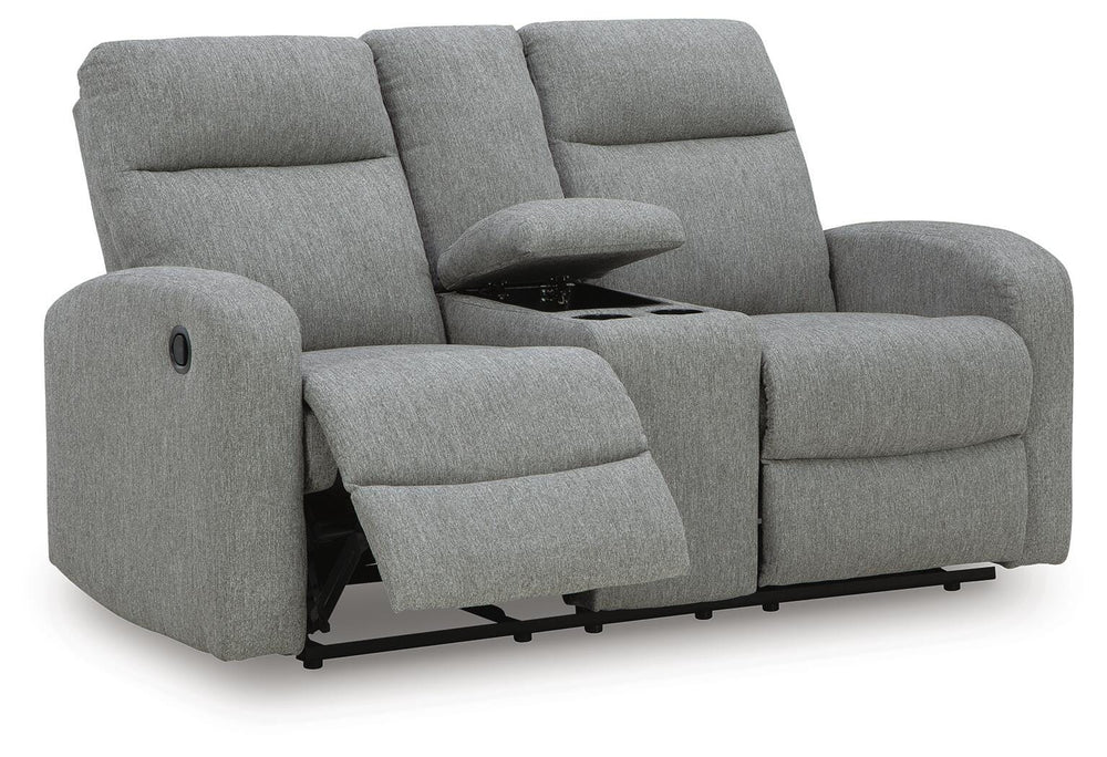 Gauntlet Reclining Loveseat with Console - Gray (3)