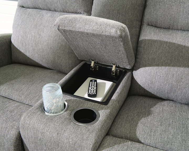 Gauntlet Reclining Loveseat with Console - Gray (8)