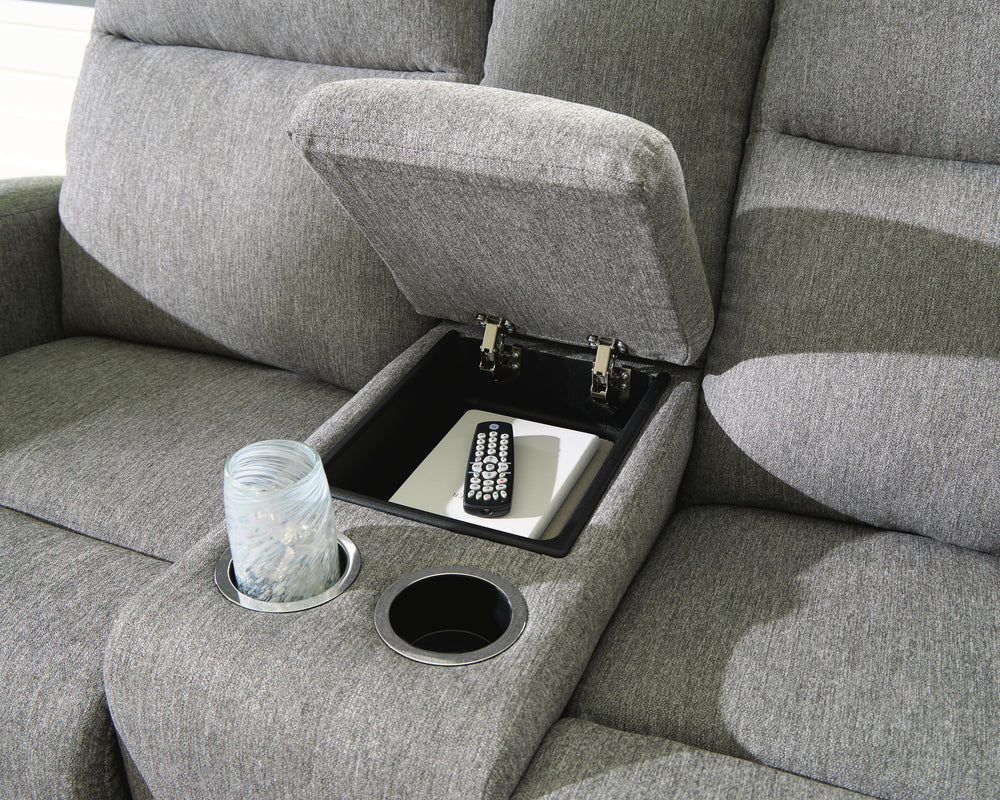 Gauntlet Reclining Loveseat with Console - Gray (8)