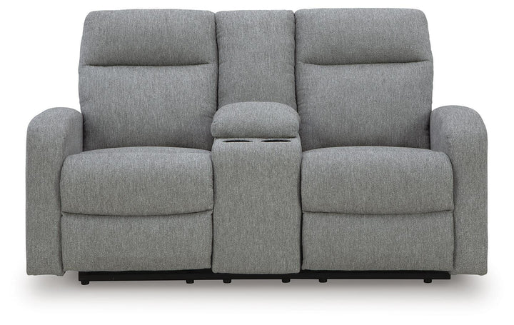 Gauntlet Reclining Loveseat with Console - Gray (4)