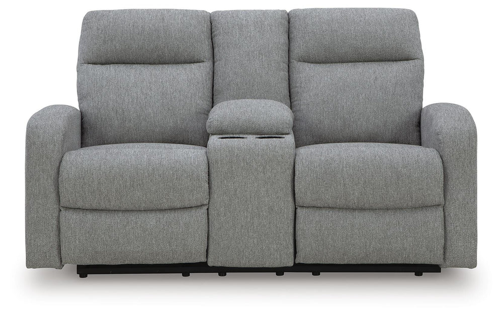 Gauntlet Reclining Loveseat with Console - Gray (4)