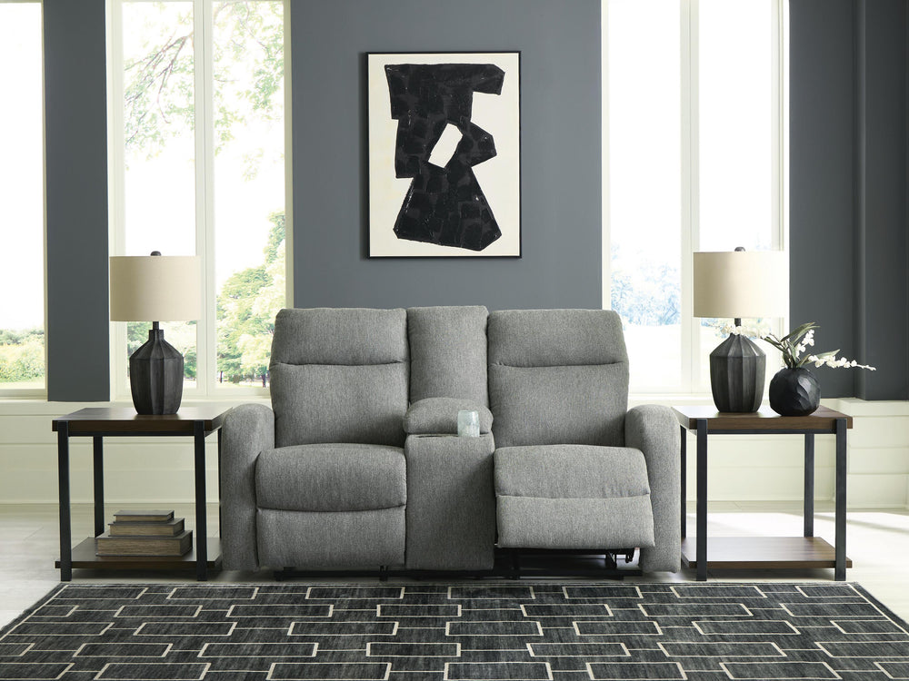 Gauntlet Reclining Loveseat with Console - Gray (7)