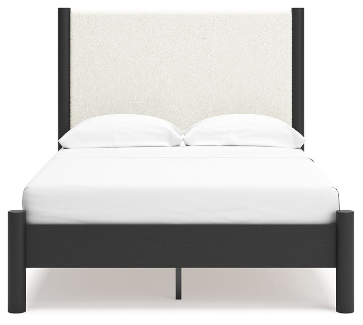 Cadmori - Full Upholstered Panel Bed - Black / White by Ashley Furniture product image