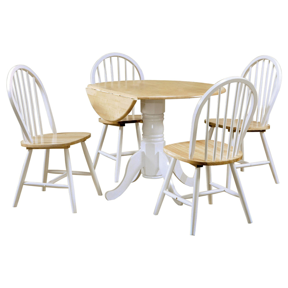 coaster-furniture-4241-s5-allison-5-piece-round-drop-leaf-dining-table-set-white