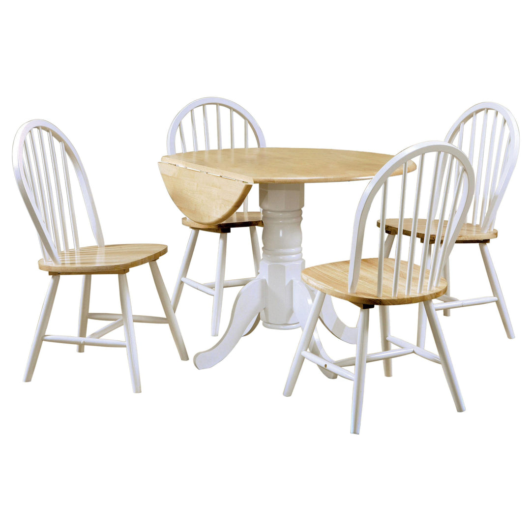 coaster-furniture-4241-s5-allison-5-piece-round-drop-leaf-dining-table-set-white