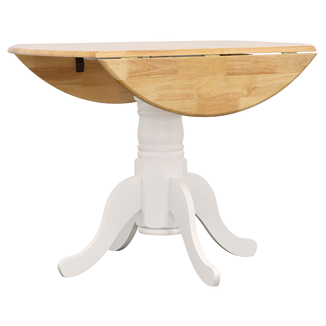 Coaster Furniture 4241 Allison Round 40-inch Drop Leaf Extension Dining Table White