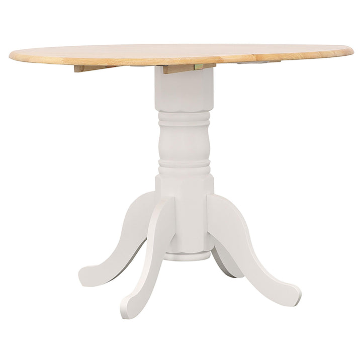 Coaster Furniture 4241 Allison Round 40-inch Drop Leaf Extension Dining Table White