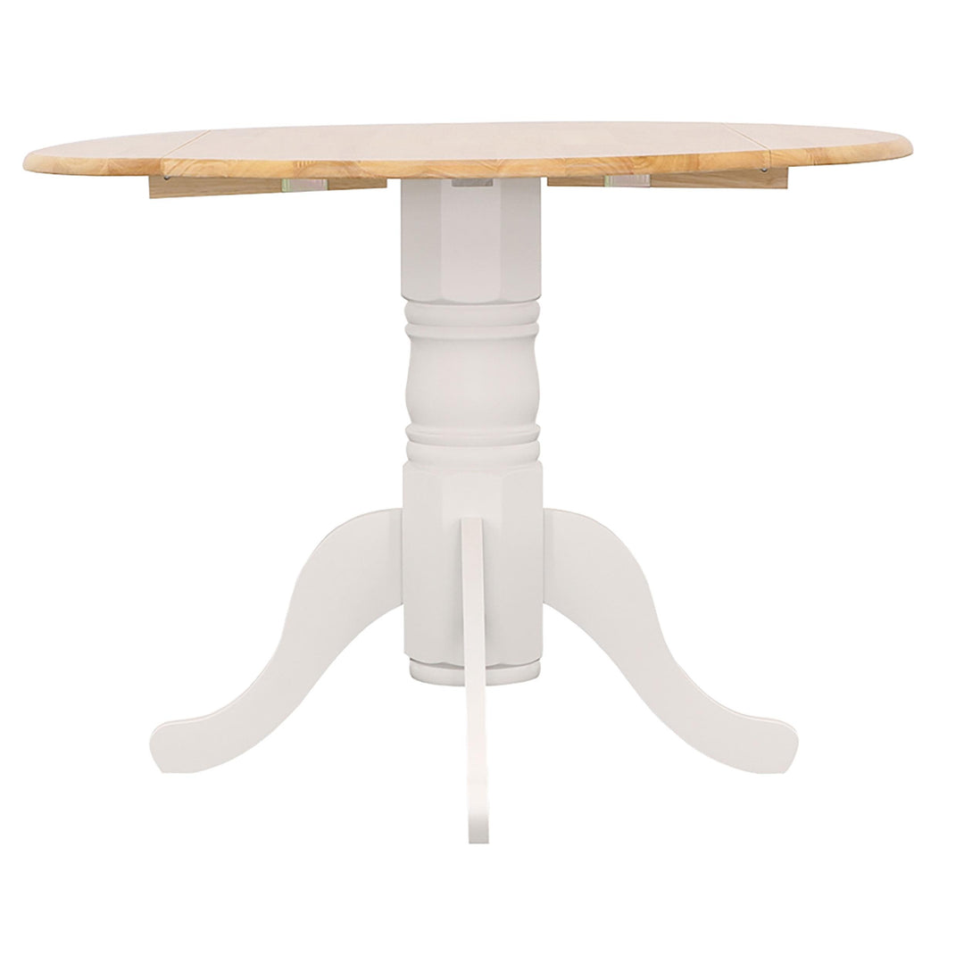 Coaster Furniture 4241 Allison Round 40-inch Drop Leaf Extension Dining Table White