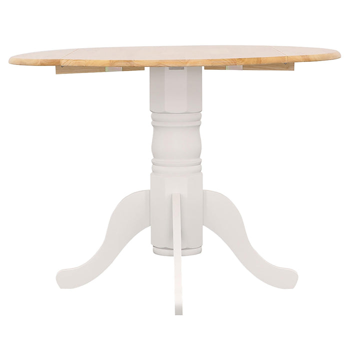 Coaster Furniture 4241 Allison Round 40-inch Drop Leaf Extension Dining Table White