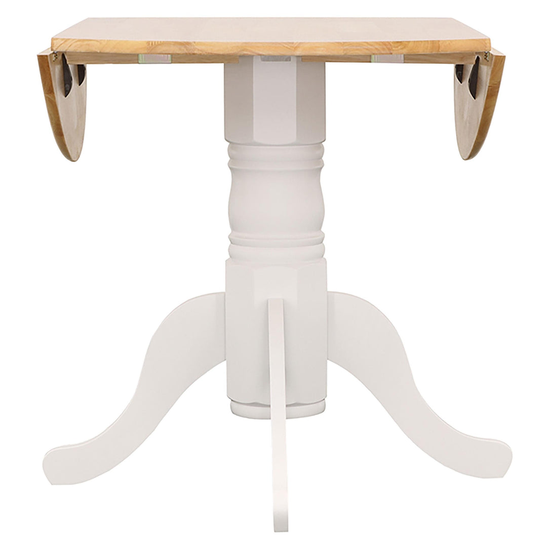 Coaster Furniture 4241 Allison Round 40-inch Drop Leaf Extension Dining Table White