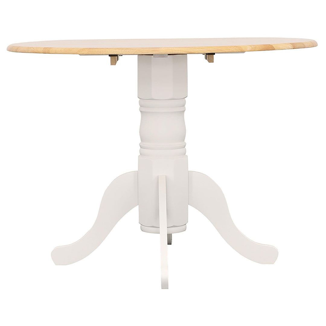 Coaster Furniture 4241 Allison Round 40-inch Drop Leaf Extension Dining Table White