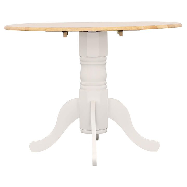 Coaster Furniture 4241 Allison Round 40-inch Drop Leaf Extension Dining Table White