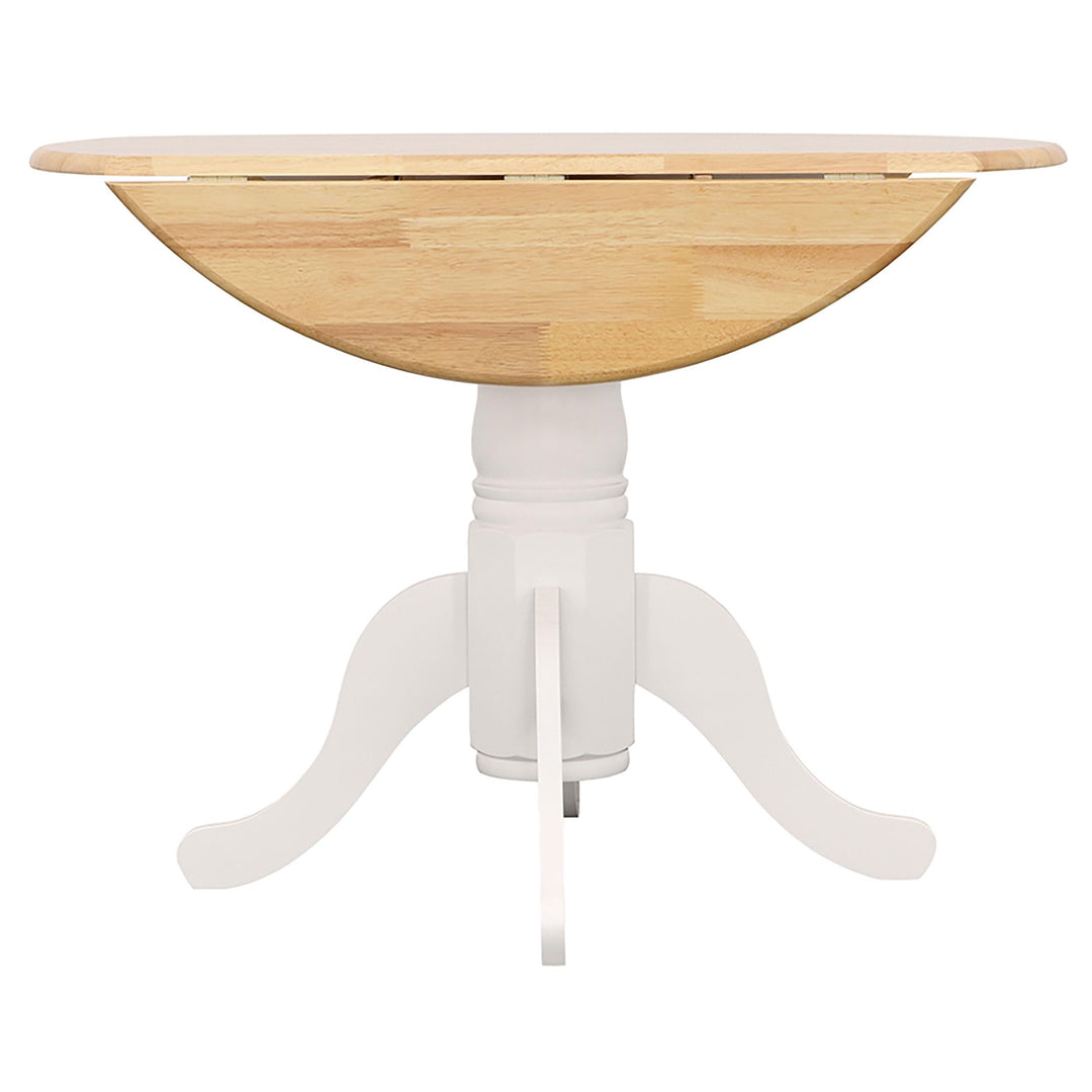 Coaster Furniture 4241 Allison Round 40-inch Drop Leaf Extension Dining Table White