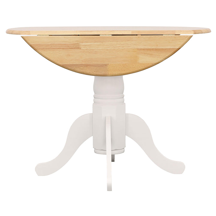 Coaster Furniture 4241 Allison Round 40-inch Drop Leaf Extension Dining Table White