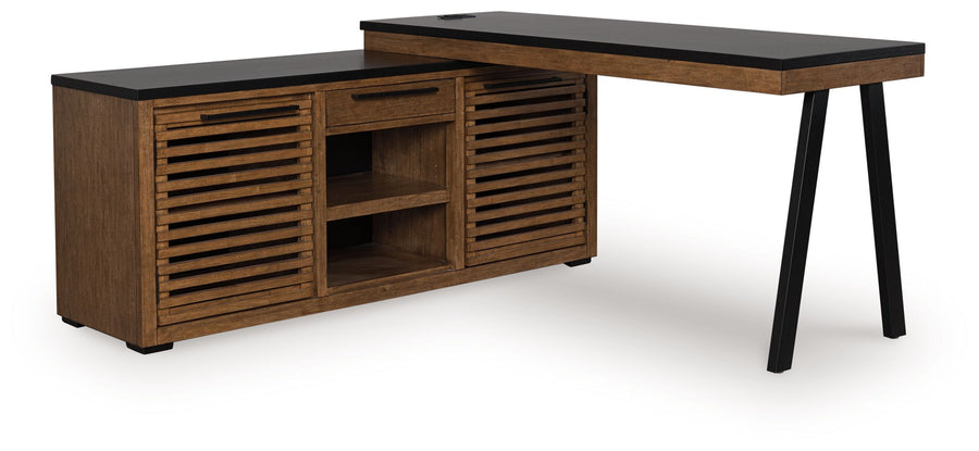 Kallari - Credenza With Desk Return - Warm Brown / Black by Ashley Furniture product image