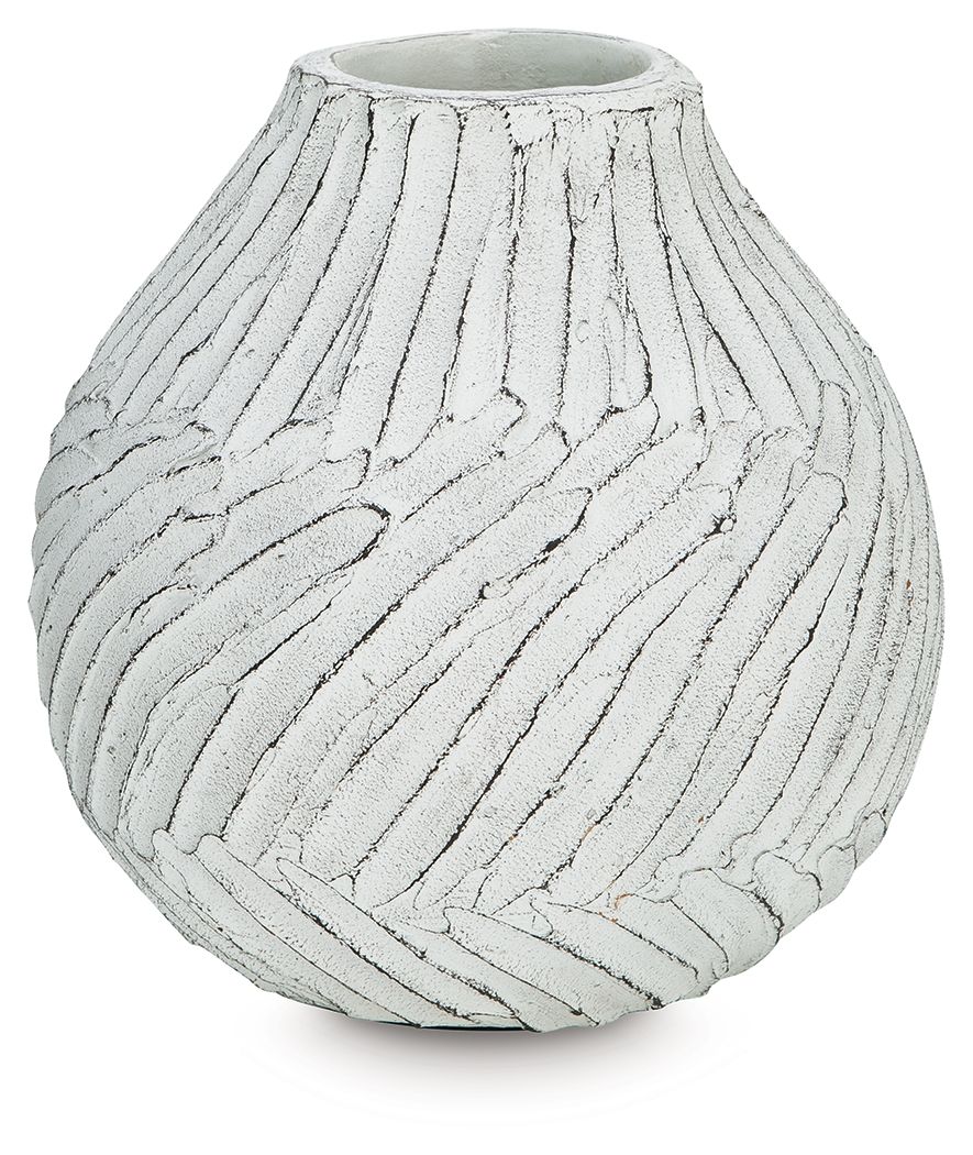 Shelvie - Vase - 12" - Distressed White by Ashley Furniture product image