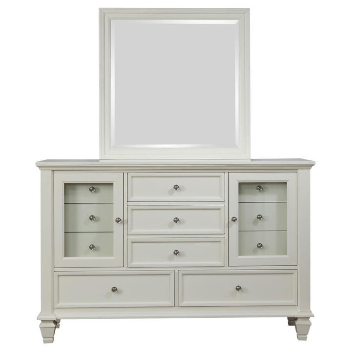 Sandy Beach - 11-Drawer Dresser With Mirror - Cream White