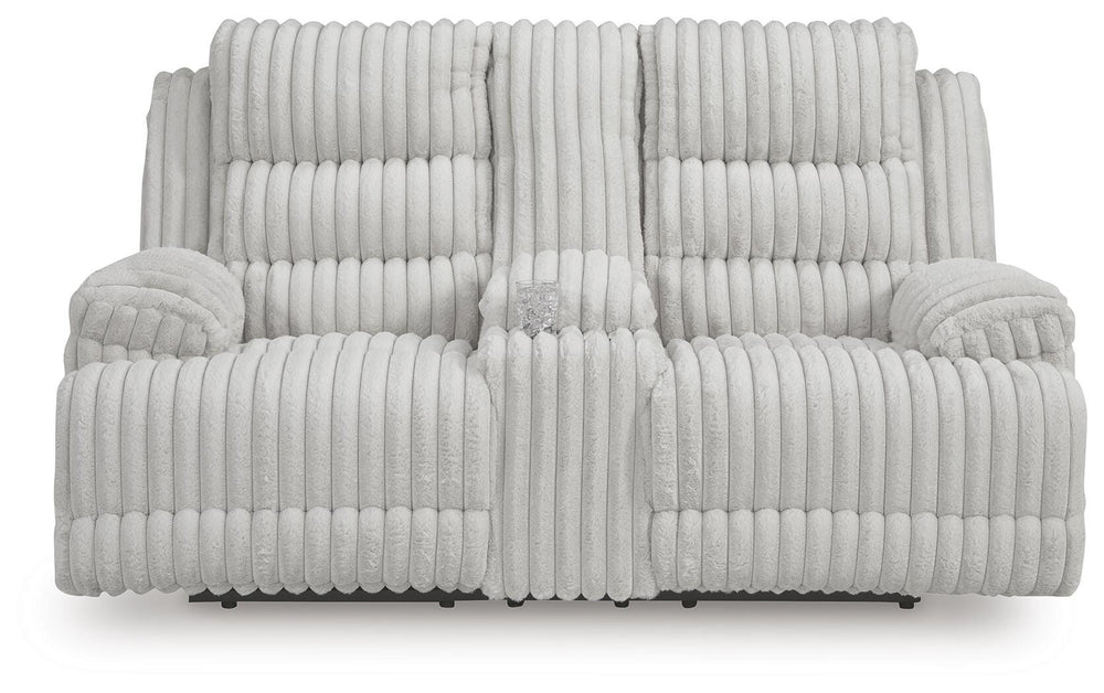 Rhines Falls Power Reclining Loveseat with Console - Gray (4)