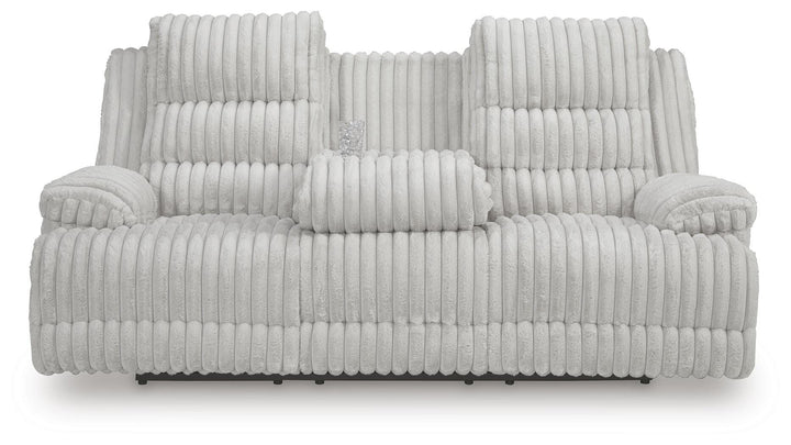 Rhines Falls Power Reclining Sofa with Drop Down Table - Gray (4)
