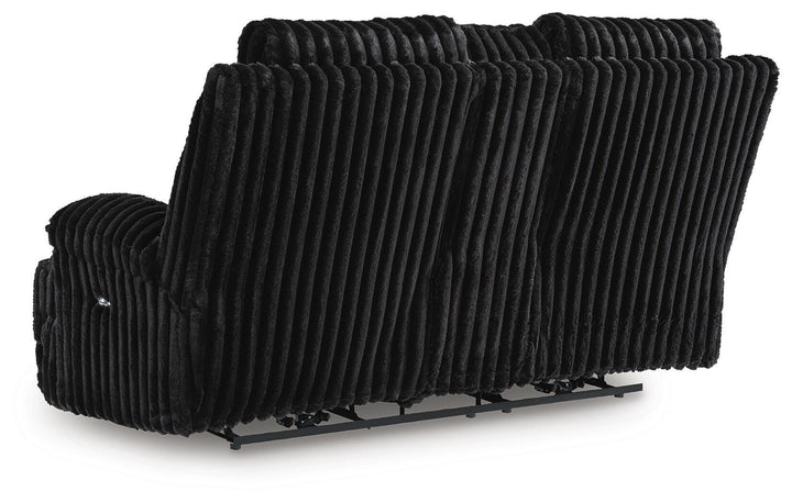 Rhine Falls Power Reclining Loveseat with Console - Black (4)