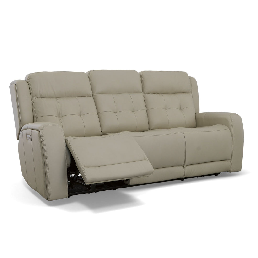 Flexsteel 1480-62PH-00911 Grant  Power Reclining Sofa With Power Headrests  Ivory