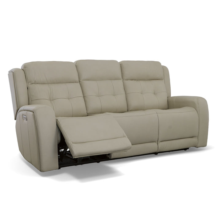 Flexsteel 1480-62PH-00911 Grant  Power Reclining Sofa With Power Headrests  Ivory