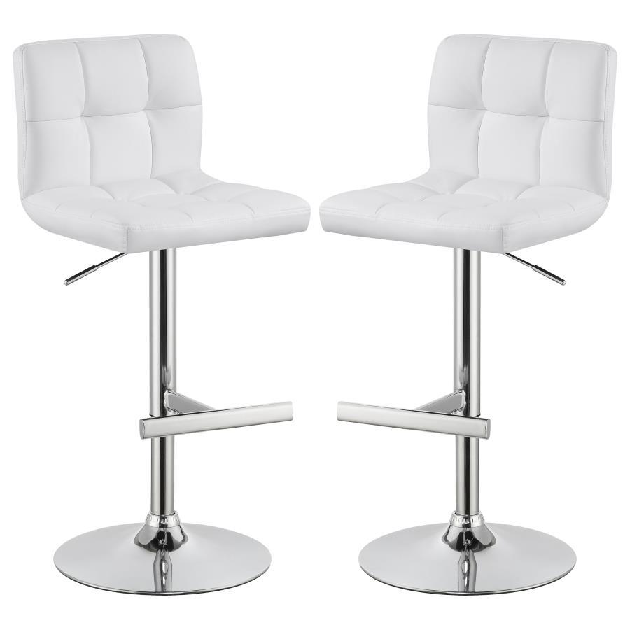 Coaster Furniture Lenny - Upholstered Adjustable Bar Stool  - White