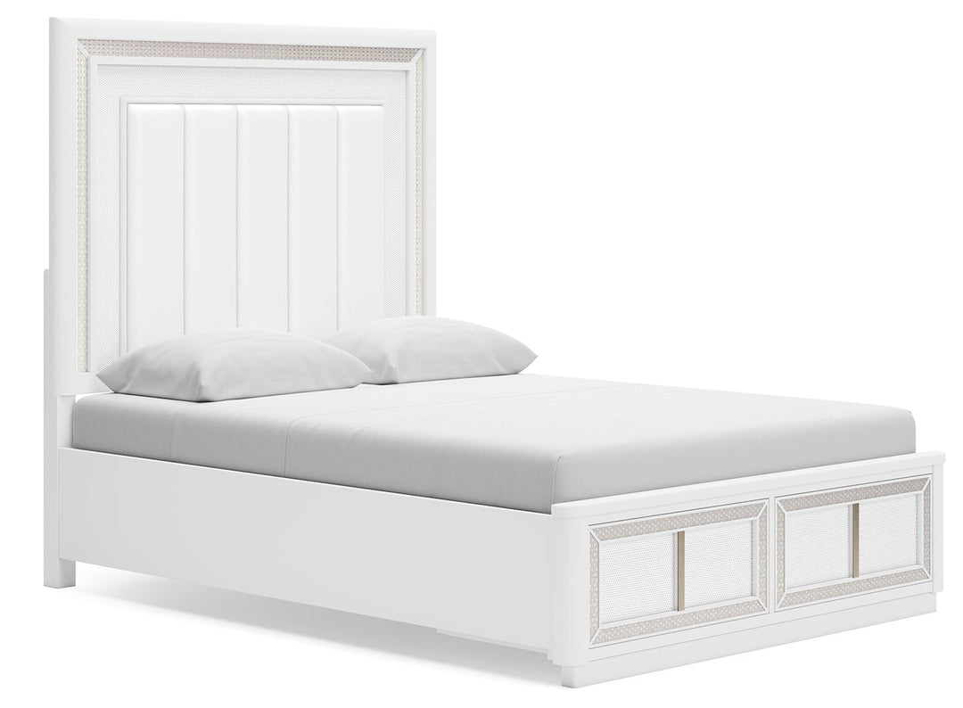 Chalanna - Queen Upholstered Storage Bed - White by Ashley Furniture product image