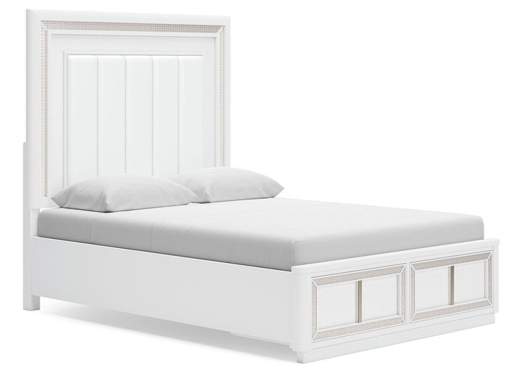 Chalanna - Queen Upholstered Storage Bed - White by Ashley Furniture product image