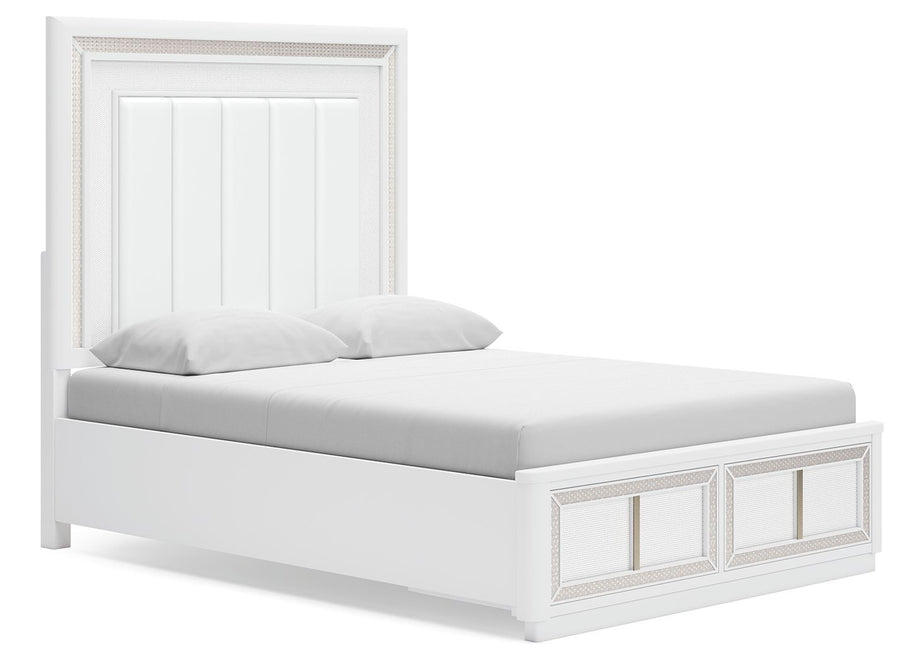 Chalanna - Queen Upholstered Storage Bed - White by Ashley Furniture product image