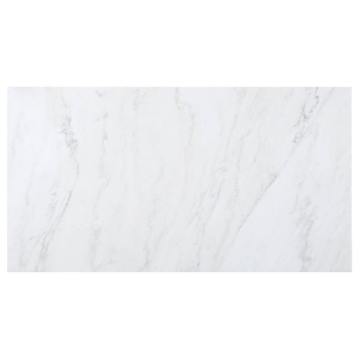 Sherry - 5 Piece Rectangular Marble Top Dining Table Set - Gray
