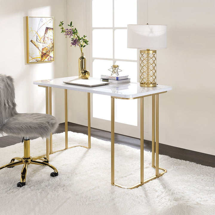 Estie - Writing Desk Same Ac00902) - White & Gold