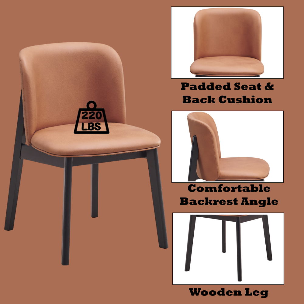Eliora - Side Chair Set of 2) - Camel Polish Microfiber & Black
