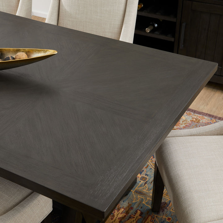 Lattice Rectangular Dining Table Dark Brown