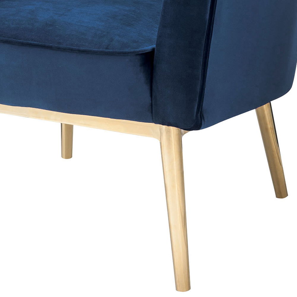 Colla - Accent Chair - Midnight Blue / Gold