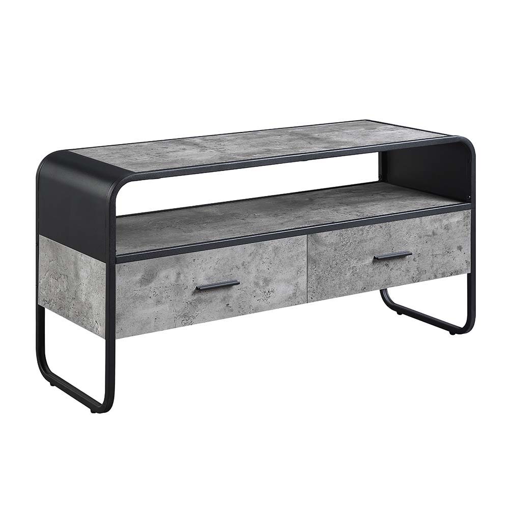 Raziela - 22" TV Stand - Concrete Gray & Black