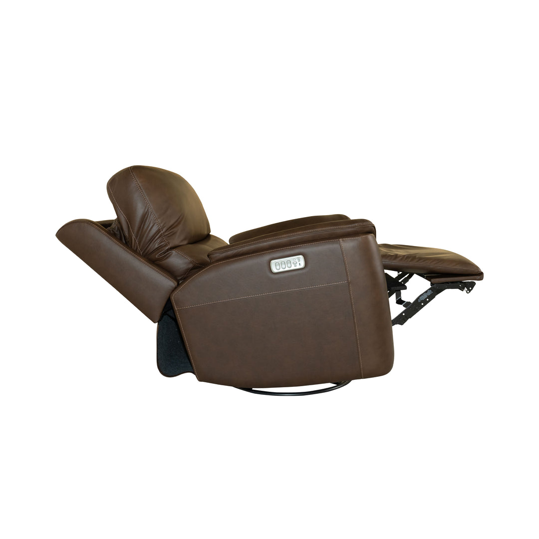 Flexsteel 1041-53P5-94671 Henry  Power Swivel Gliding Recliner With Power Headrest, Lumbar, Heat & Massage  Burnt Umber